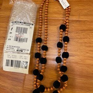 J. Crew Black and Tan Beaded Necklace